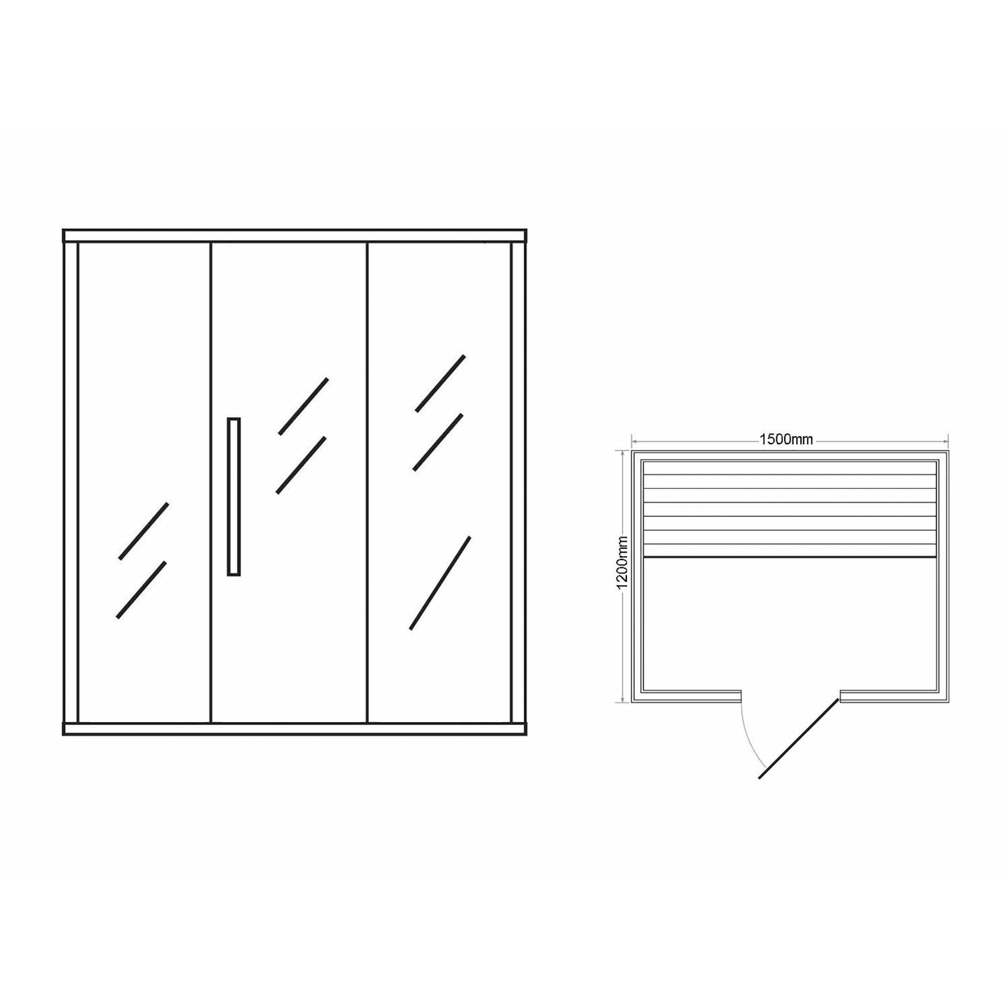 Sanotechnik RIGA Sauna 3 Pers.150x120x190 cm