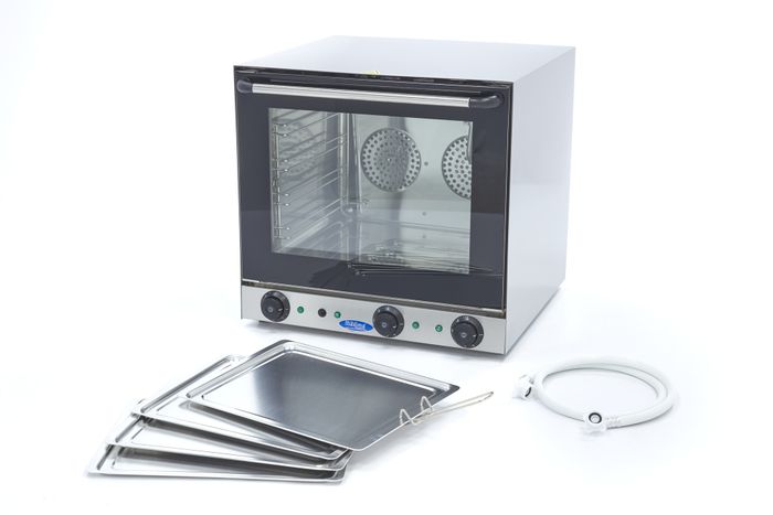 MAXIMA Gastro Konvektionsofen - Grill und Dampf - Passt zu 4 Tabletts - Eingebauter Timer