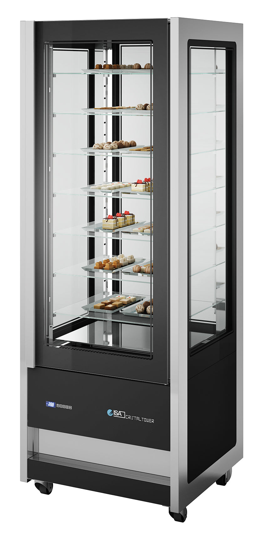NordCap Panorama-Kühlvitrine CRISTAL TOWER 750 RV CH BLACK