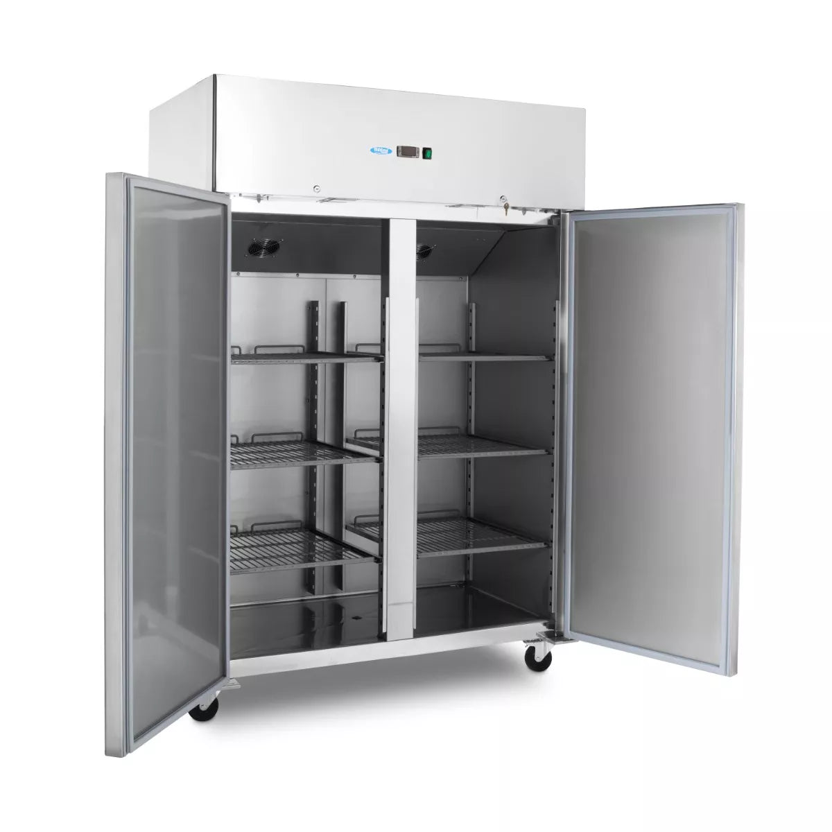 MAXIMA Gastro Gefrierschrank - 1200 l - 6 Einstellbare Regale (2/1 GN) - auf Rädern - inkl. Regale