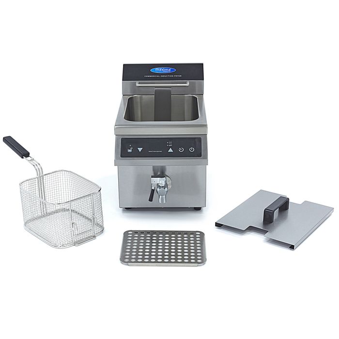 MAXIMA Gastro Fritteuse - 8 l - 2 Körbe - Induktion - mit Ablasshahn