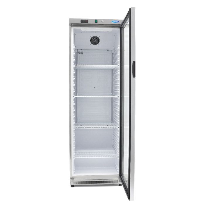 MAXIMA Gastro Kühlschrank - 400 l - Rostfreier Stahl - mit Glastür