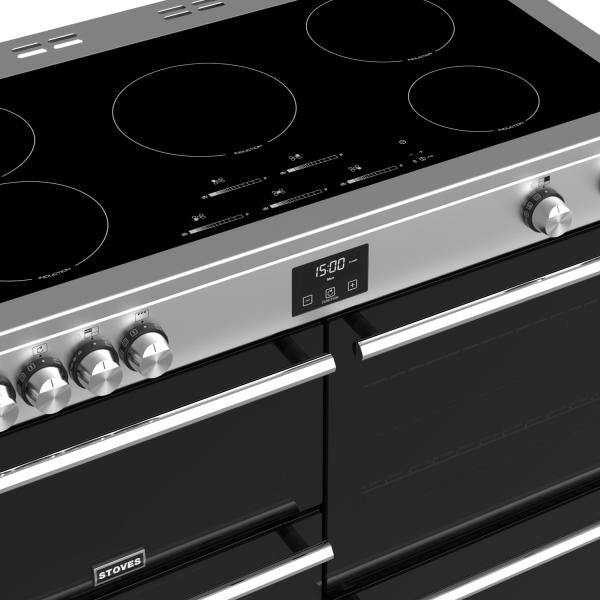 STOVES PRECISION S1100 Deluxe EI INDUKTION Edelstahl/Chrom
