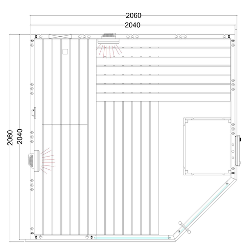 Sentiotec Harvia Alaska Corner Infra+ Massivsauna: Sauna-Infra-Kombi